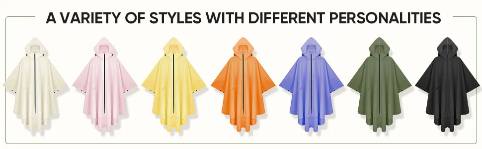Hiking Travel All-Weather Waterproof Rain Poncho Raincoat Cape
