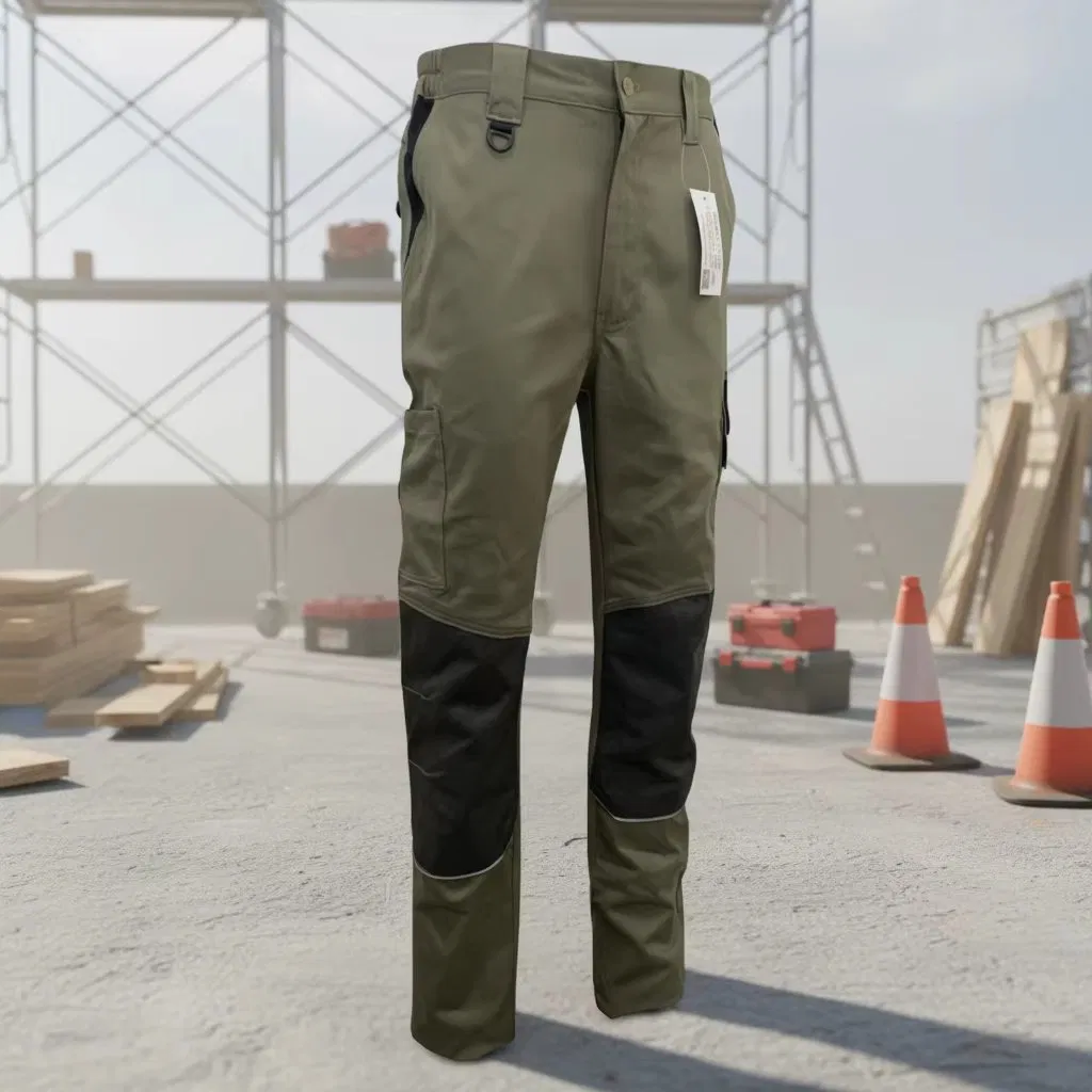 Heavy Duty Stretch Work Pants Men Cotton Spandex Safety Trousers