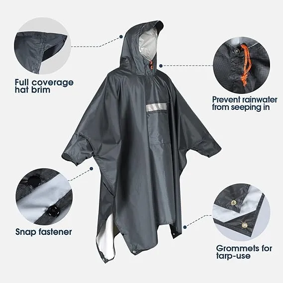 Elegant Waterproof Poncho, Fashionable EVA Raincoat Outdoor Use Rain Poncho Cape