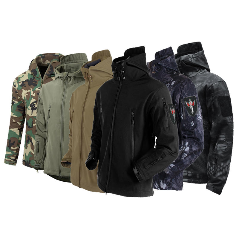 2024 Customize Logo Outdoor Jacket Waterproof Sport Zipper for Hooded Softshell Men Waterproof Jacket Tactical Jacket Custom Fit