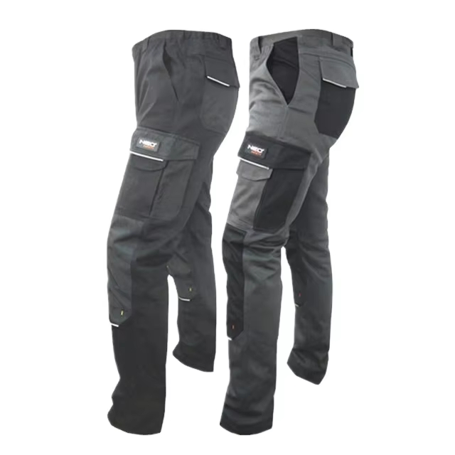 Heavy Duty Stretch Work Pants Men Cotton Spandex Safety Trousers