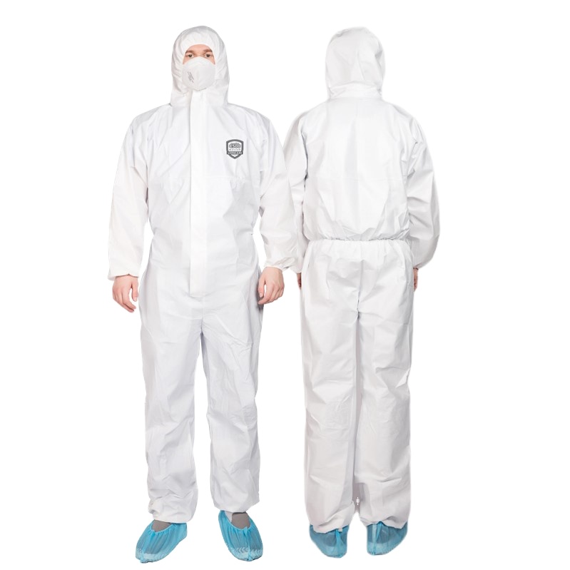 Customized Type 5 6 Biological Disposable Protective Coverall Suit Against Chemical and Infective Agent