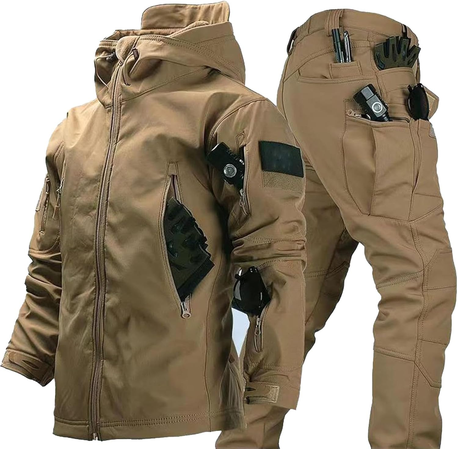 Custom Soft Shell Tactical Uniform Waterproof Jacket Pant Camouflage Thickened Breathable uniform