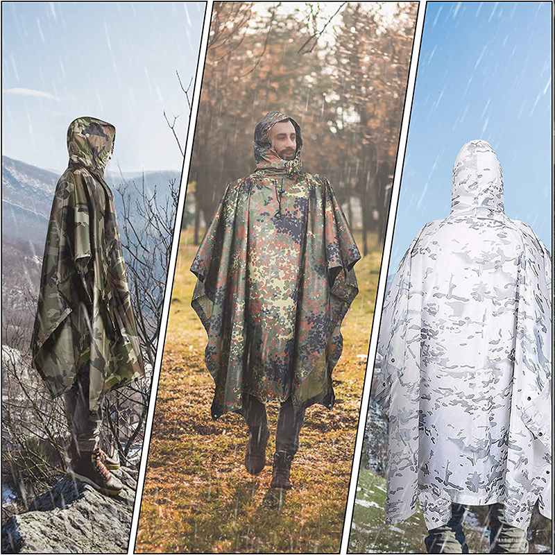 Hooded Rain Poncho Display 5
