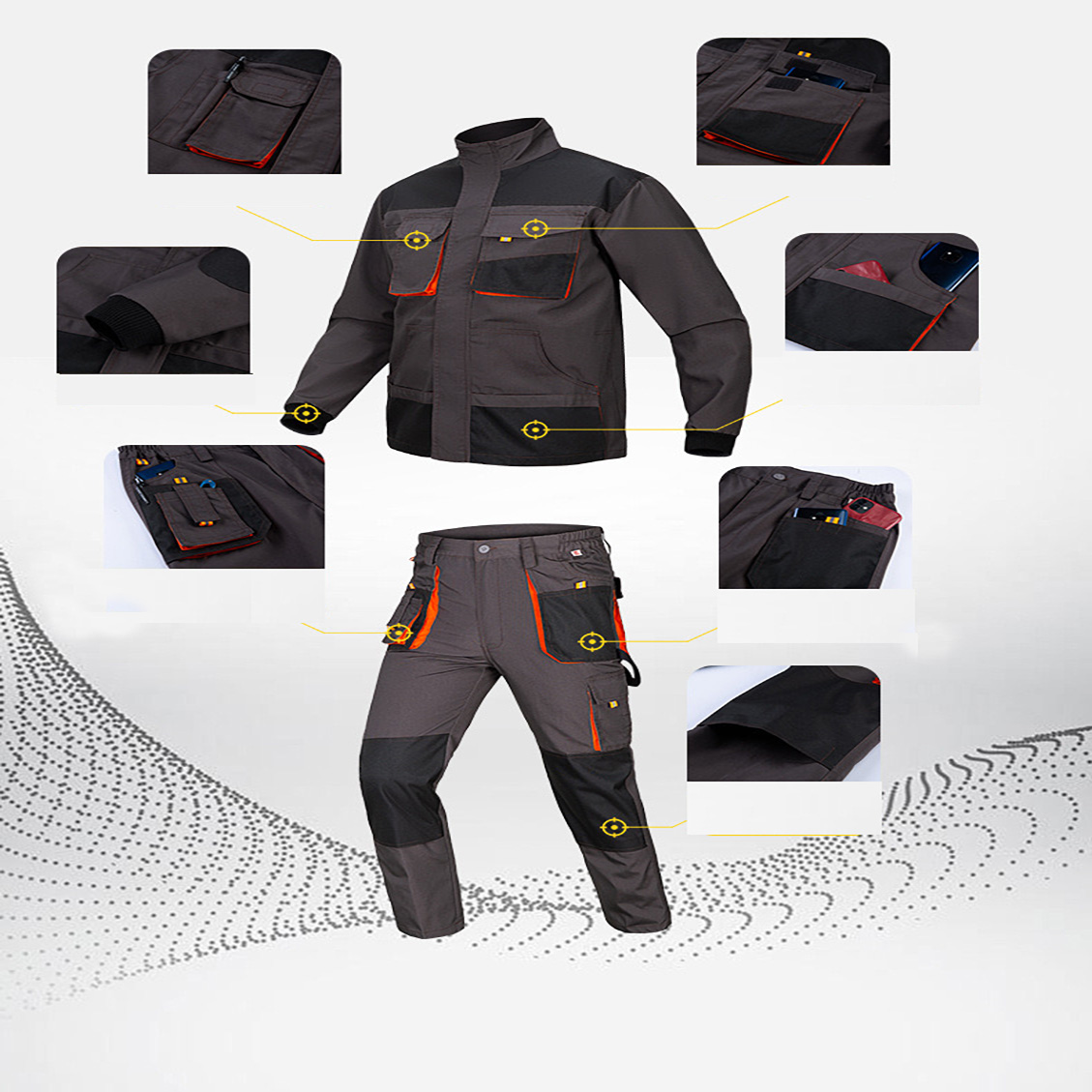 Workwear Cotton Dust-Proof Water Resistant Unisex Mechanic Coverall Overalls Construction Safety Scrubs Uniforms