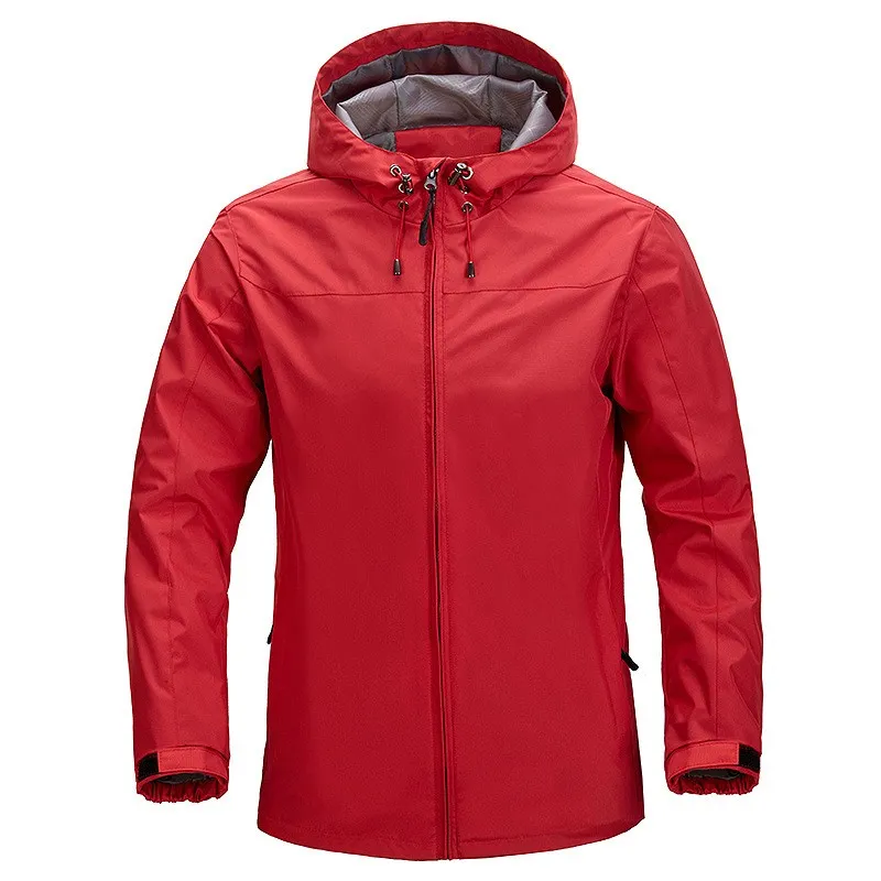 Man Jackets Men's Windproof and Rainproof Outdoor Sports Hooded Parka Hooded Raincoat