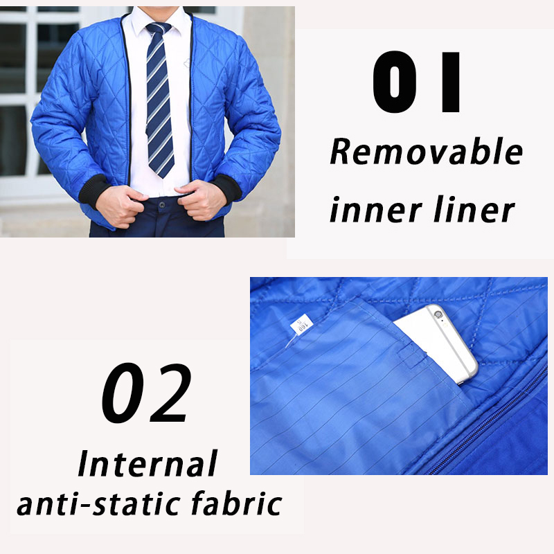 padded jacket detachable Thickened Anti-Static Clothingt Gas Station Winter Cold-Proof Warm Labor Protection Workwear