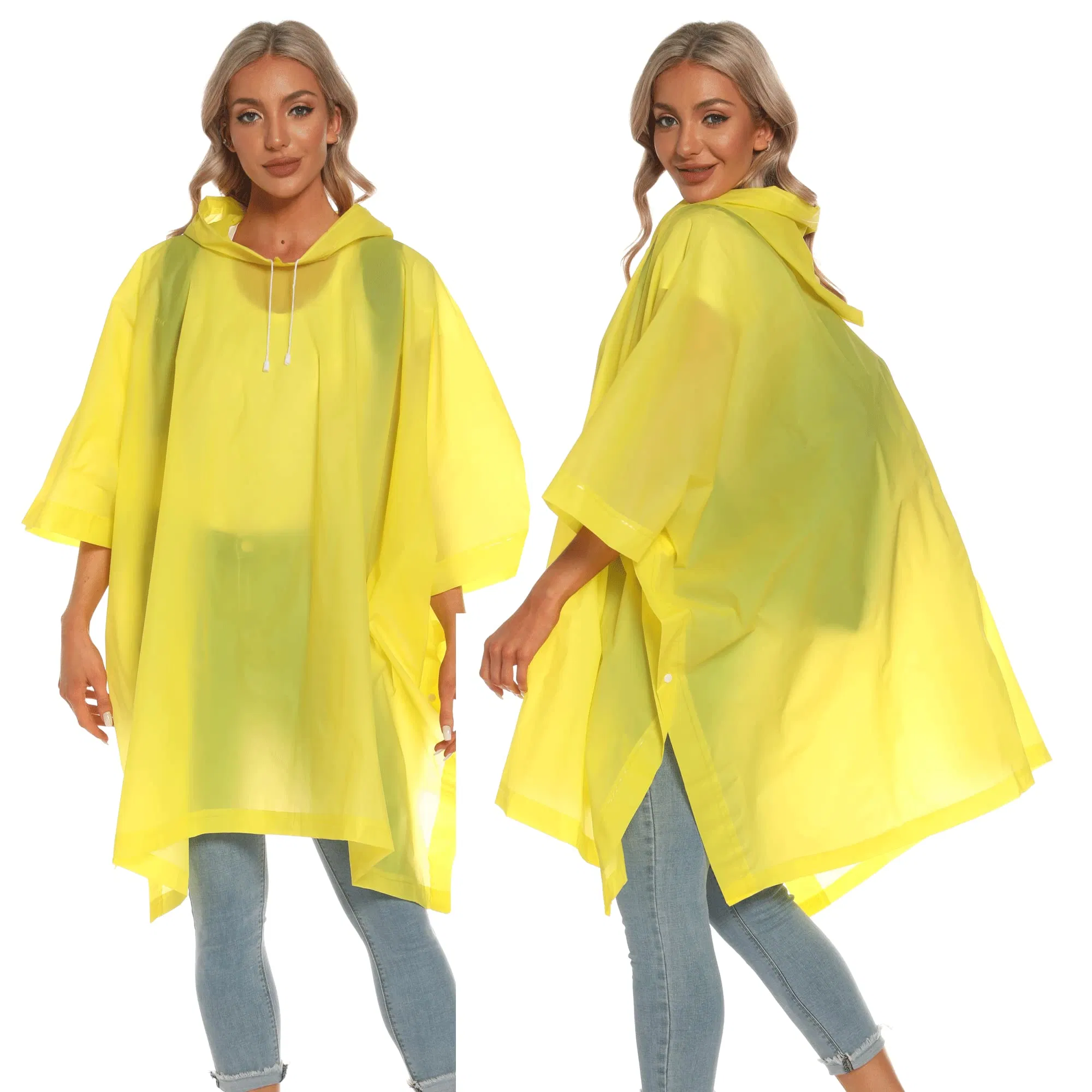 Transparency Custom Design Waterproof Lightweight Versatile PEVA Poncho Raincoat Rain Cape