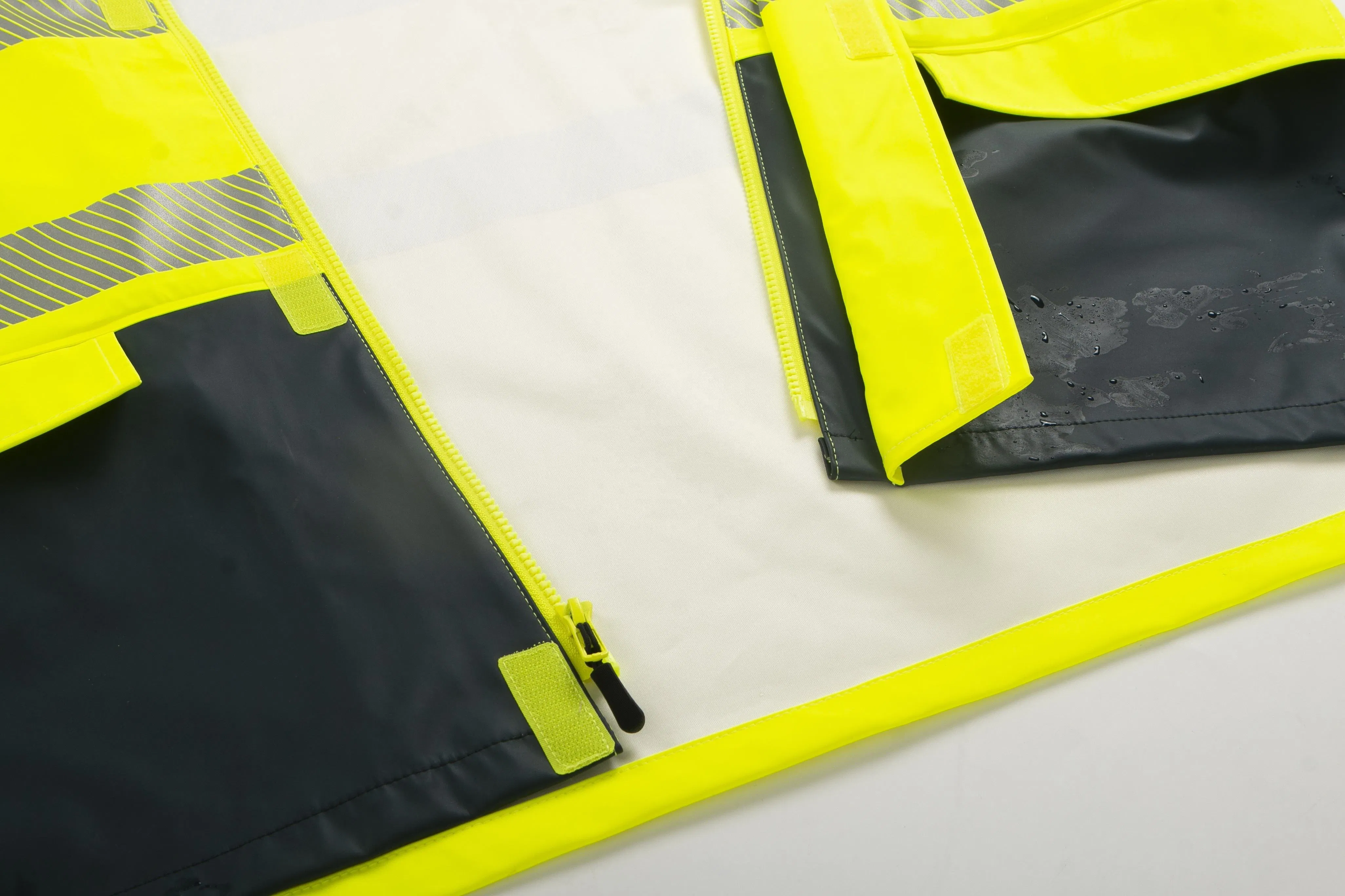 OEM Factory Fr Workwear Fluorescent Hi Vis Safety Reflective Rain Coat Waterproof Jacket