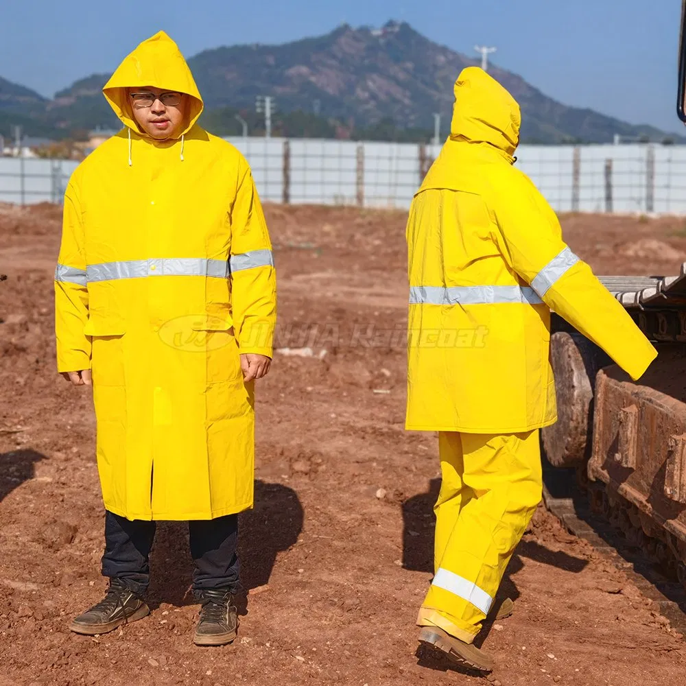 Custom Fire Retardant Flame Resistant PVC Waterproof Raincoat Heavy Duty Rain Gear