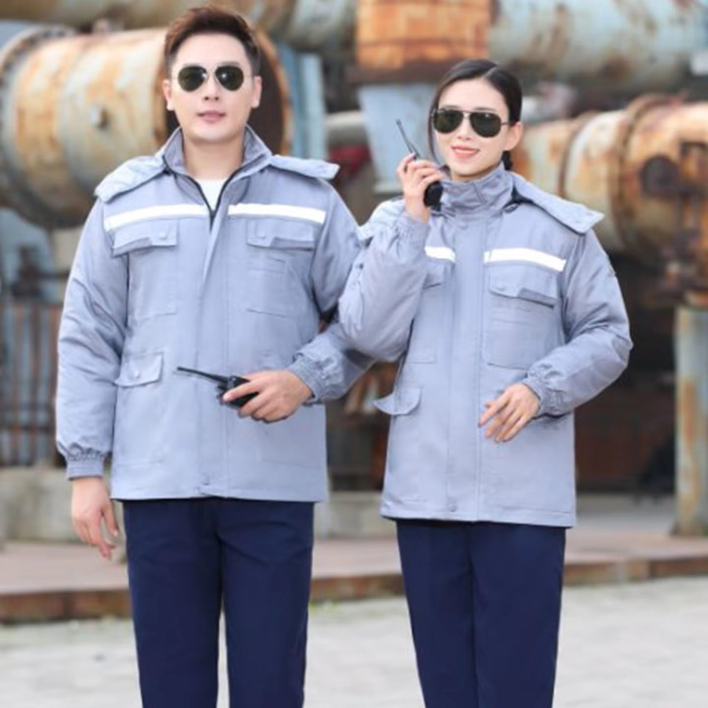 padded jacket detachable Thickened Anti-Static Clothingt Gas Station Winter Cold-Proof Warm Labor Protection Workwear
