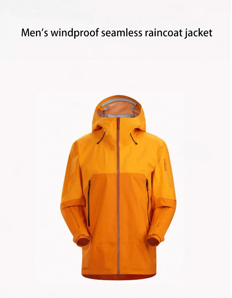 Men's Waterproof Breathable Hooded Zipper Soft Shell Rain Jacket
