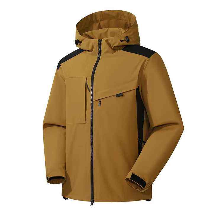 Wholesale Men's Customized 100% Polyester Rain Jacket Windproof And Breathable With Sporty Style OEM Logo For Outdoor Work