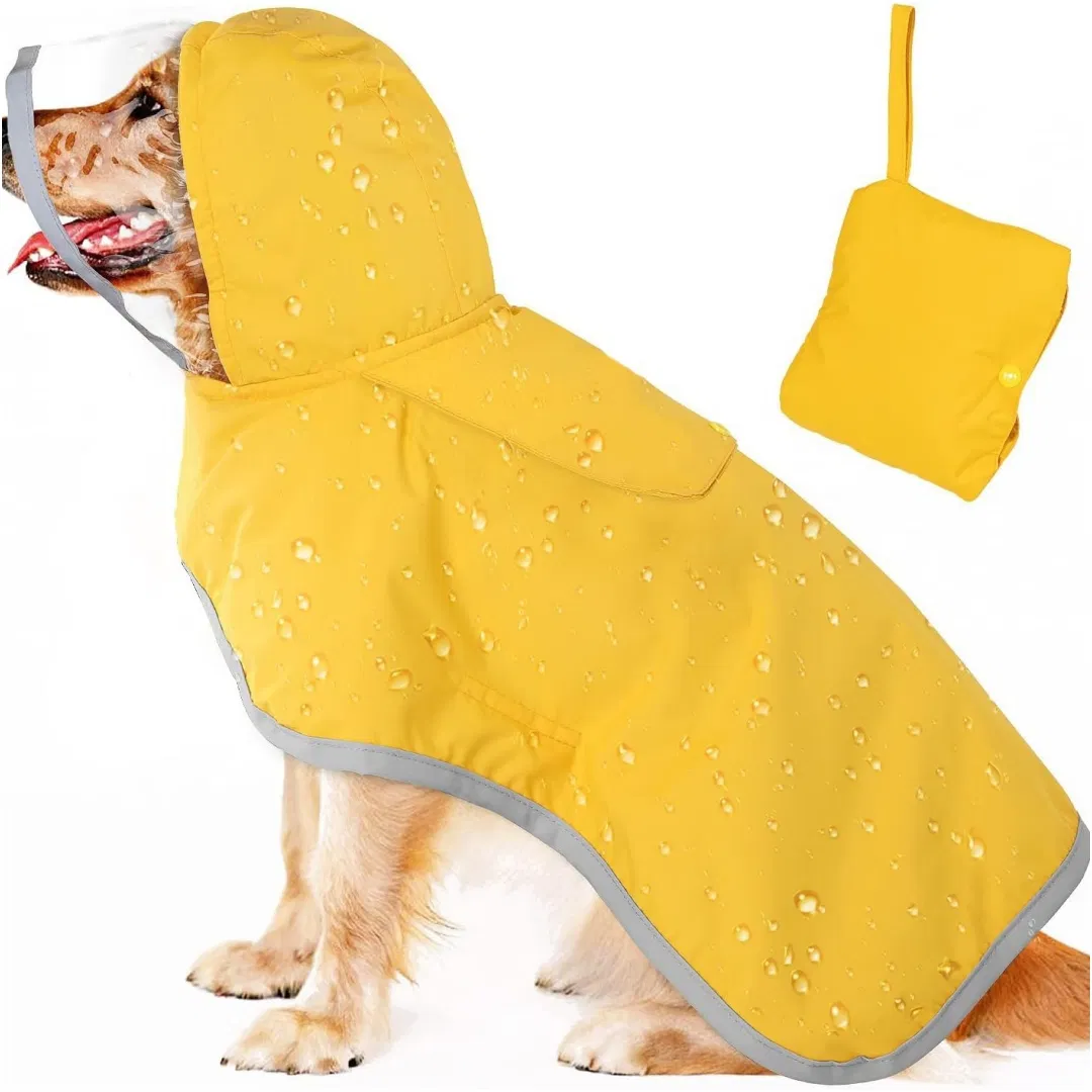 PVC Functional Stylish Adjustable Hood Waterproof Dogs Poncho Raincoat Rain Cape