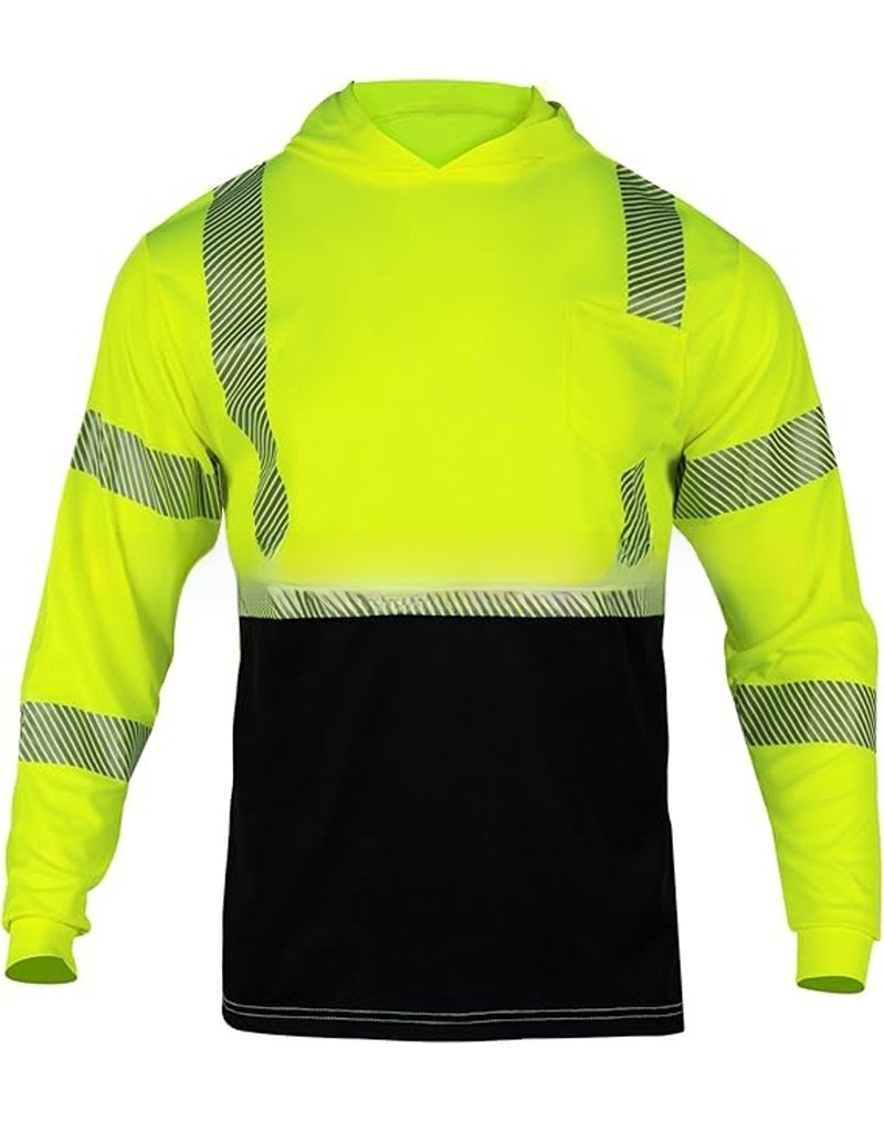 HBC High Visibility Sunscreen Work Wear Construction Reflective Shirts Uniform Long Sleeve Hi Vis Safety Shirts