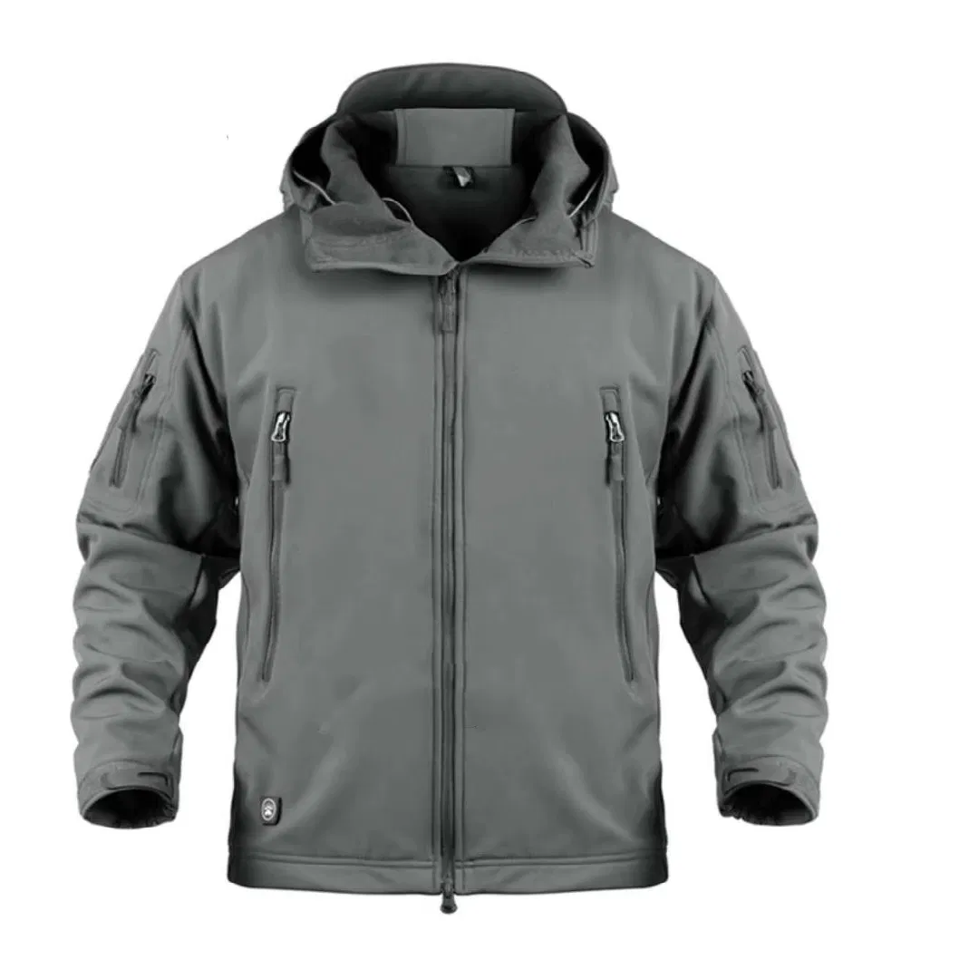 Winter Leisure Soft Shell Jacket Breathable Polyester Coat Zipper Water Resistant
