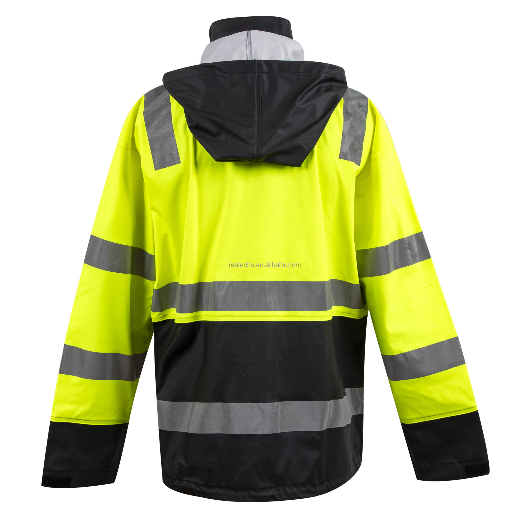 Customized Winter Breathable Thermal Hi Vis Jacket Reflective Safety Waterproof Tear-Bomber Design Anti-Static Polyester Yellow