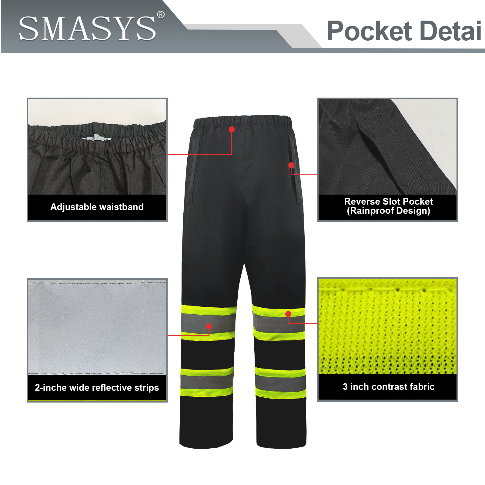 In Stock Outdoor Waterproof Windproof High-Visibility Reflective Safety Raincoat Suit Work Rainy Season Reflective Clothing Suit