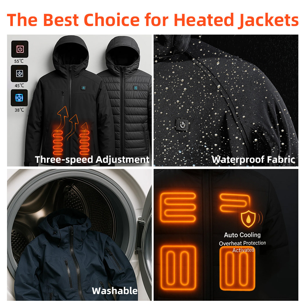 Wholesale Mens Thicken Heating Jacket Electric Heated Jacket Washable Thermal Work Jacket for Outdoor Work Hiking Walking Ski