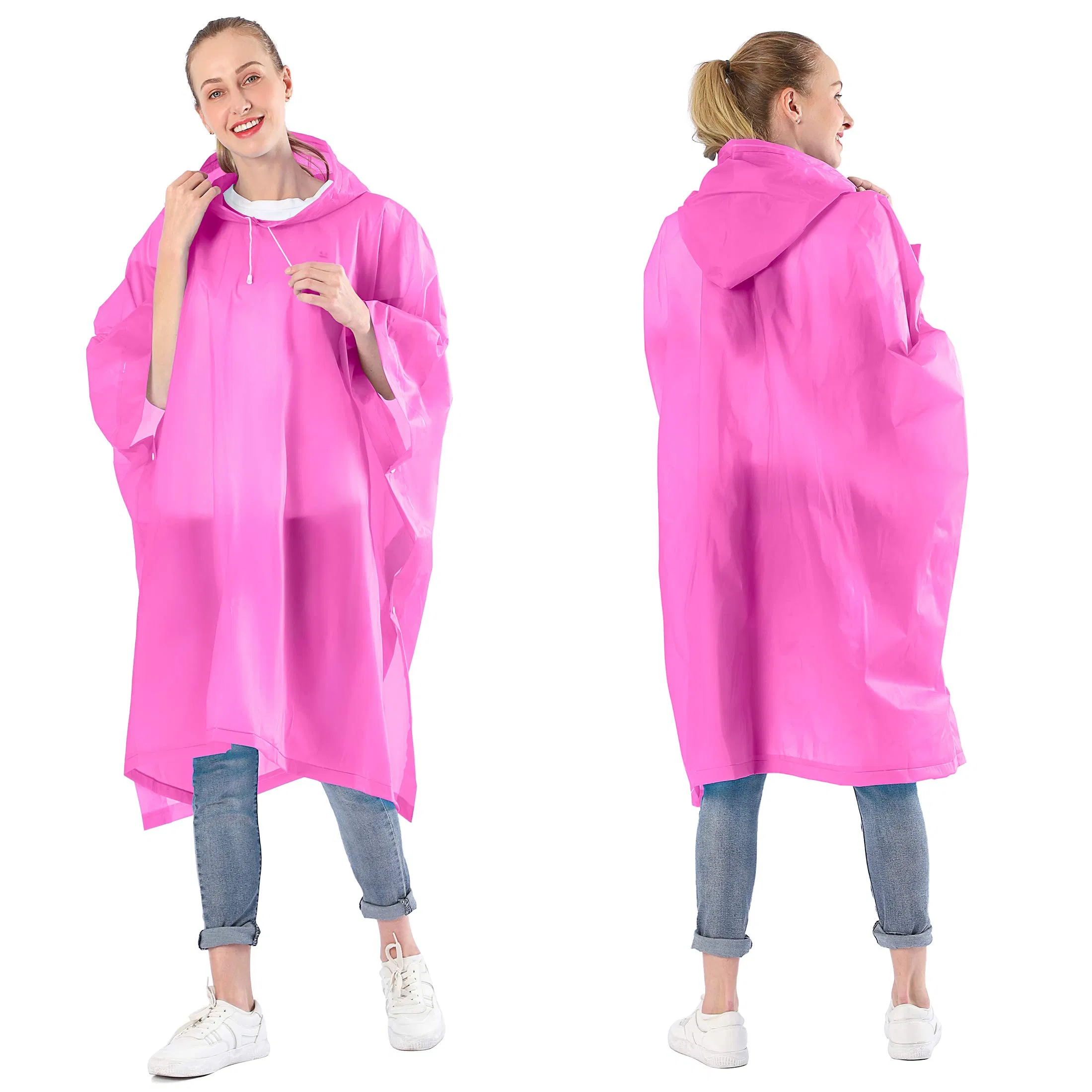 Outdoor Waterproof Pink Durable EVA Poncho Raincoat Rain Cape