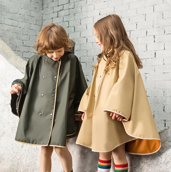 Kids Custom Logo Waterproof Poncho Raincoat Rain Cape for Outdoor Fun