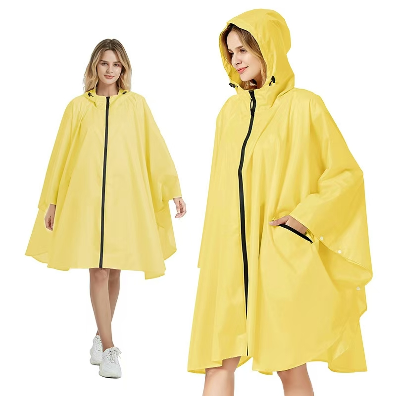 Stylish Durable Waterproof Ladies Raincoat Poncho Eco-Friendly Cycling Packable Rain Cape