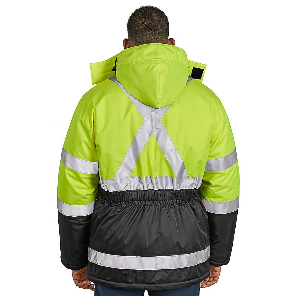 Reflective Safety Parka Waterproof Winter Workwear Men's Insulated Jacket Hi Vis Jacket