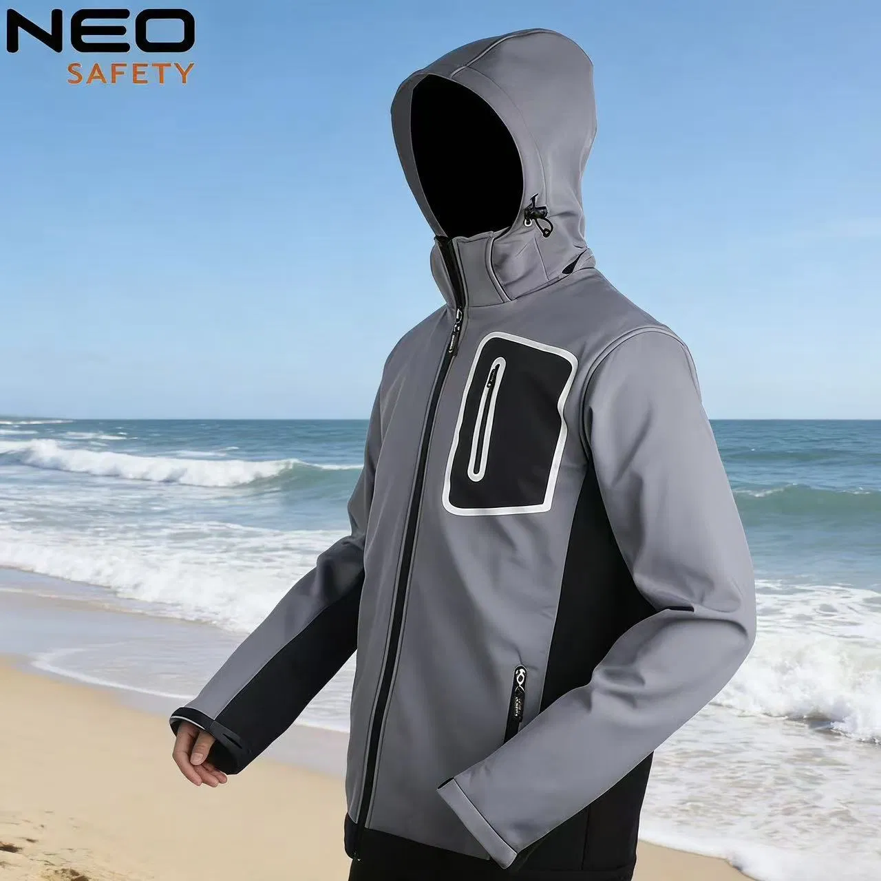 Neo Safety Men's Three Layers Softshell Jacket Breathable Lightweight Windproof