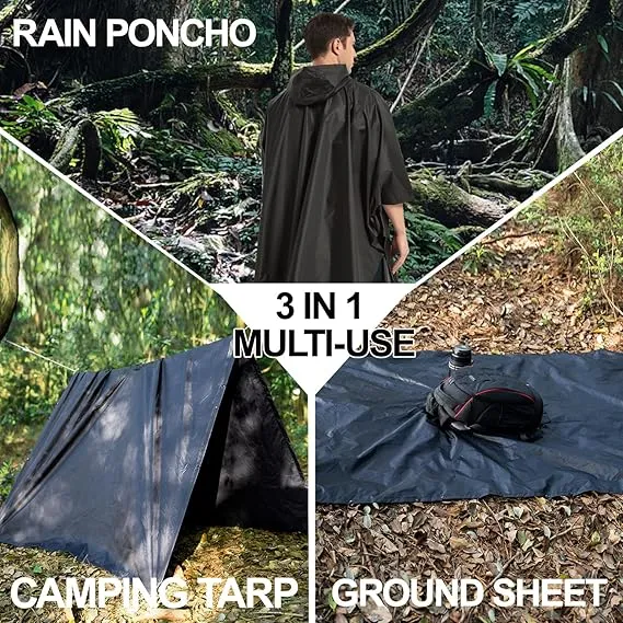 Breathable Outings Rain Poncho Waterproof Lightweight Non-Disposable Hi-Vis Rain Cape Detail