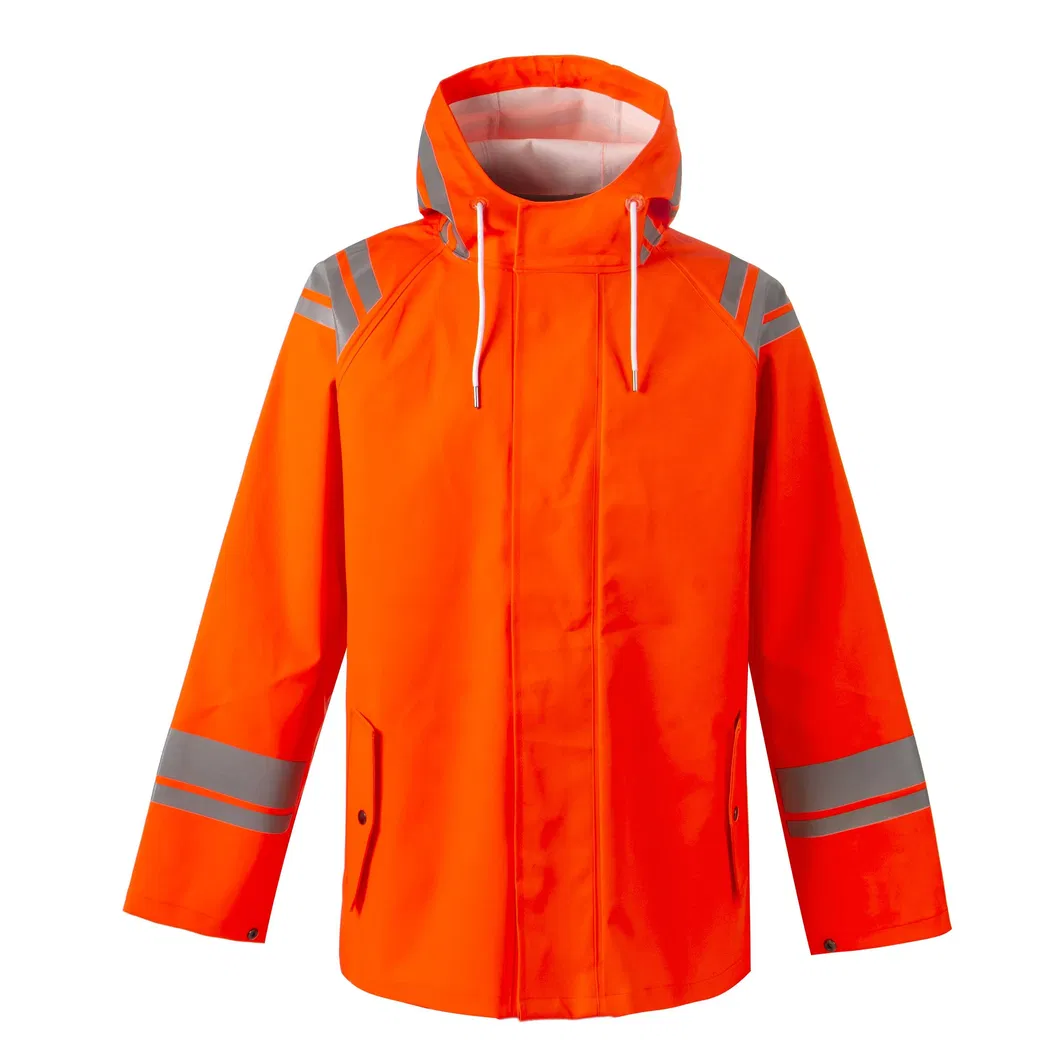 OEM Factory Fr Workwear Fluorescent Hi Vis Safety Reflective Rain Coat Waterproof Jacket