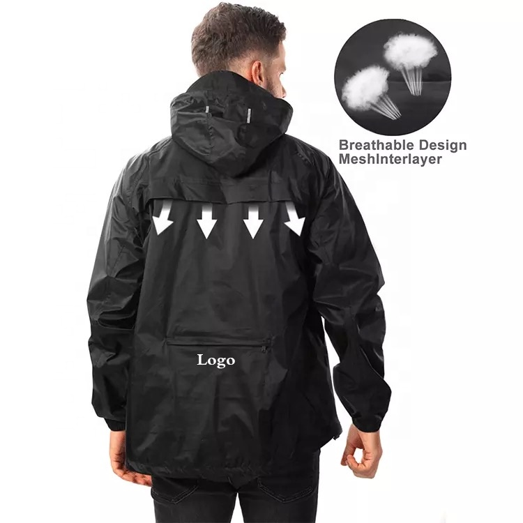 OEM Custom Raincoat Nylon Foldable Waterproof Raincoat Men's Pocket Raincoat
