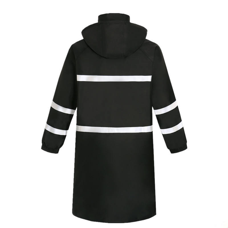 Custom OEM Tactical Raincoat for Security Guard Hi-Vis Waterproof Reflective Long Jacket Bulk Workwear