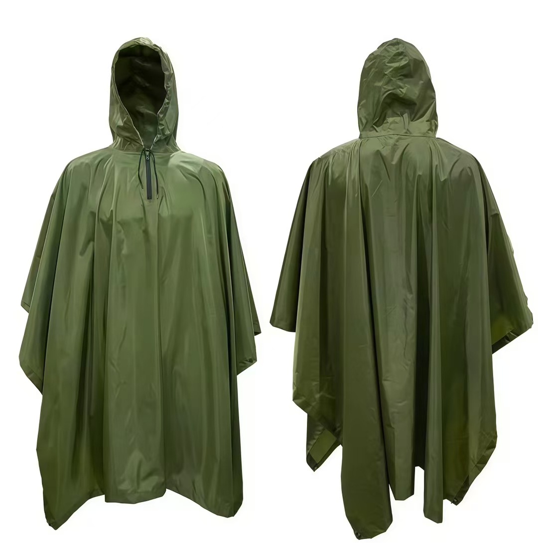 3-in-1 Camouflage Raincoat for Outdoor Cycling Hiking Camping Multi-functional Tactical Rain Cape to Protect Against Heavy Rain