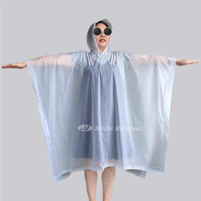 Customized Reusable Emergency Vinyl Raincoat Poncho Foldable Waterproof Plastic PVC Rain Cape