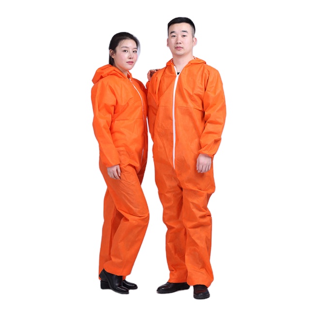 Disposable Industrial Non-Woven Full-Body Coverall Hood Waterproof Anti-Static PP Dust-Proof Particulate Safety Clothing