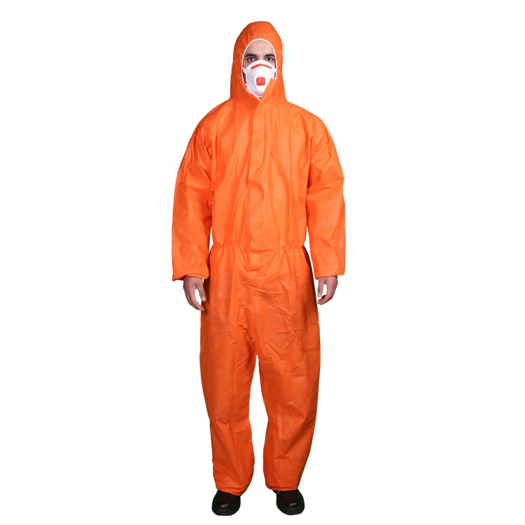 White Disposable Coveralls Type 5 6 Non Woven Protective Coverall With Hood and Boots for Industrial