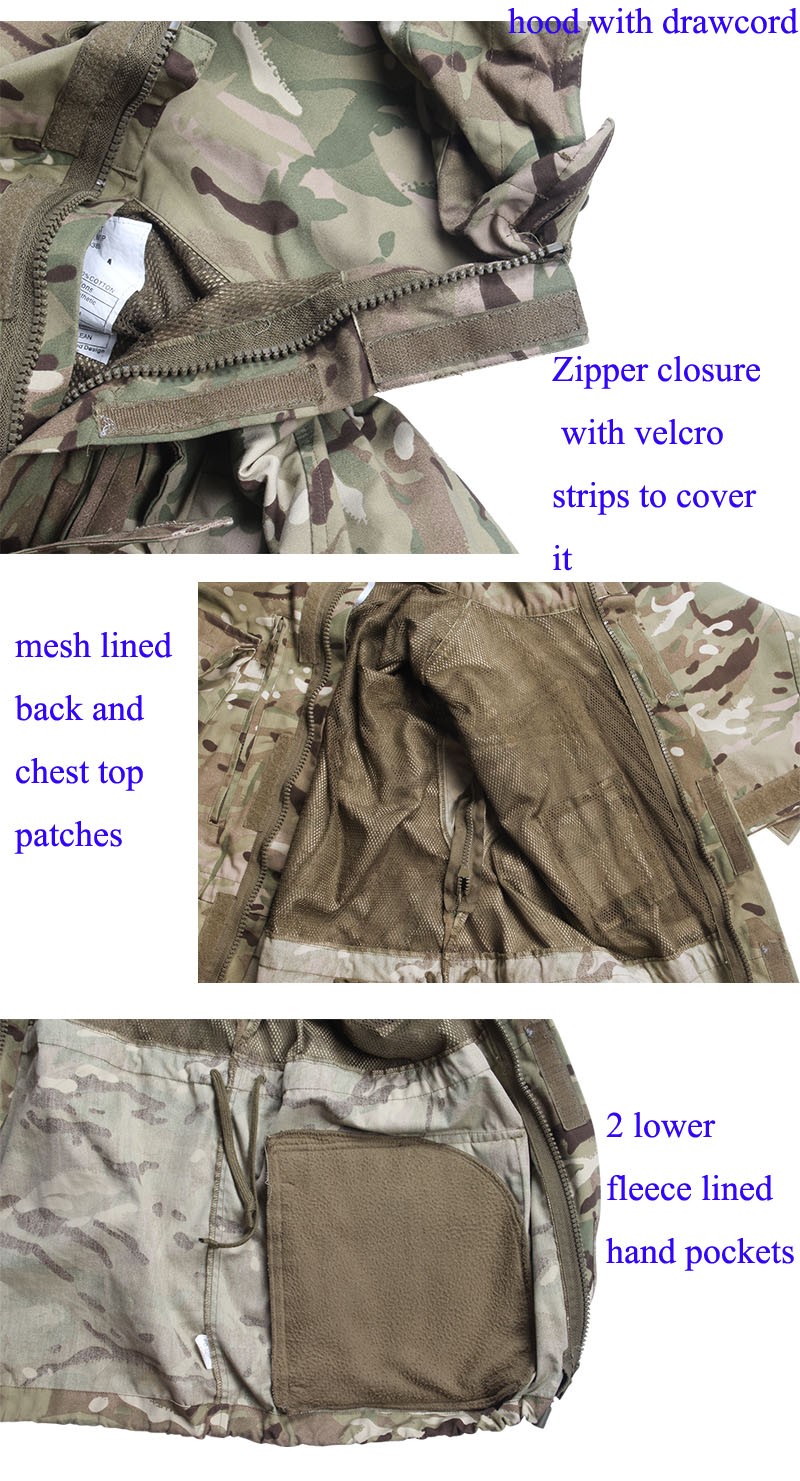 British Style Tactical MTP Multi Camo Field Parka Jacket Detail 5