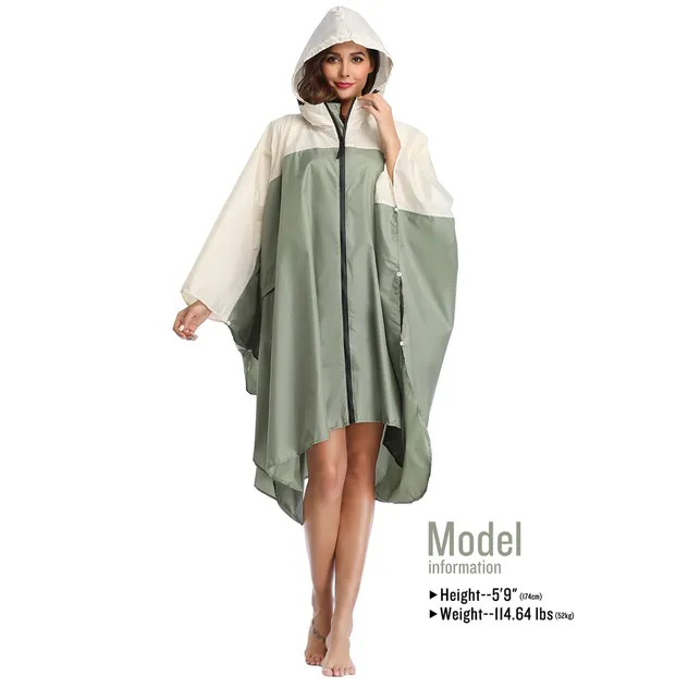 Hiking Travel All-Weather Waterproof Rain Poncho Raincoat Cape