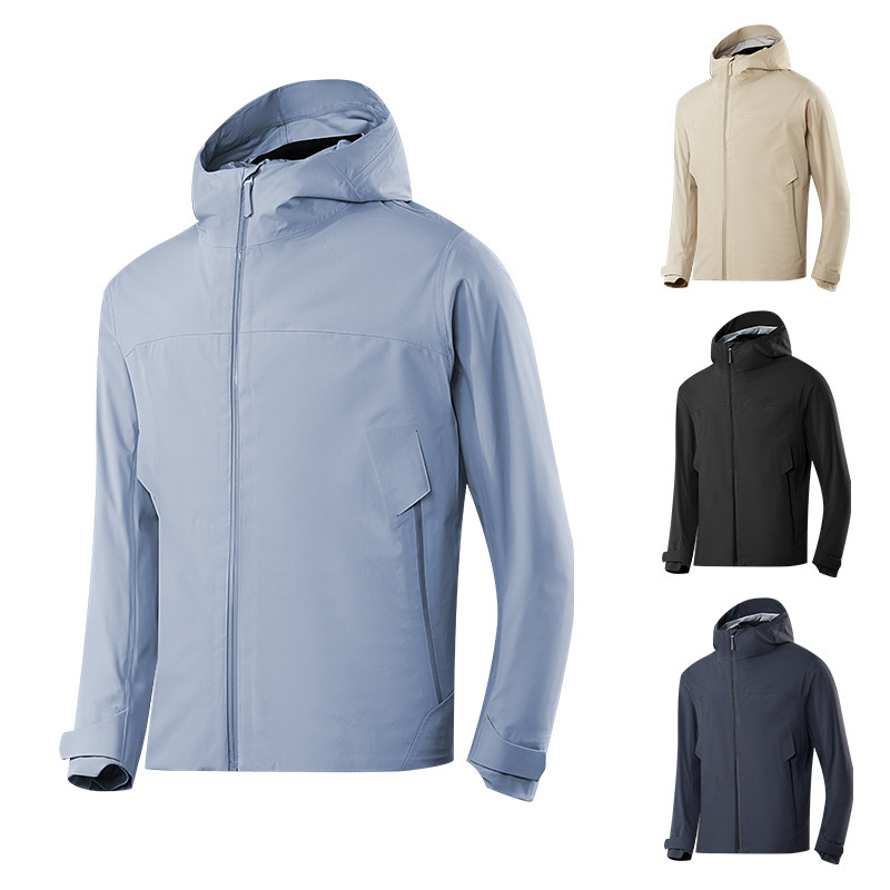 Men's Waterproof Breathable Insulated Winter Jacket Windproof Outdoor Parka Stand Zipper Thick Hooded Hard Shell for Hiking