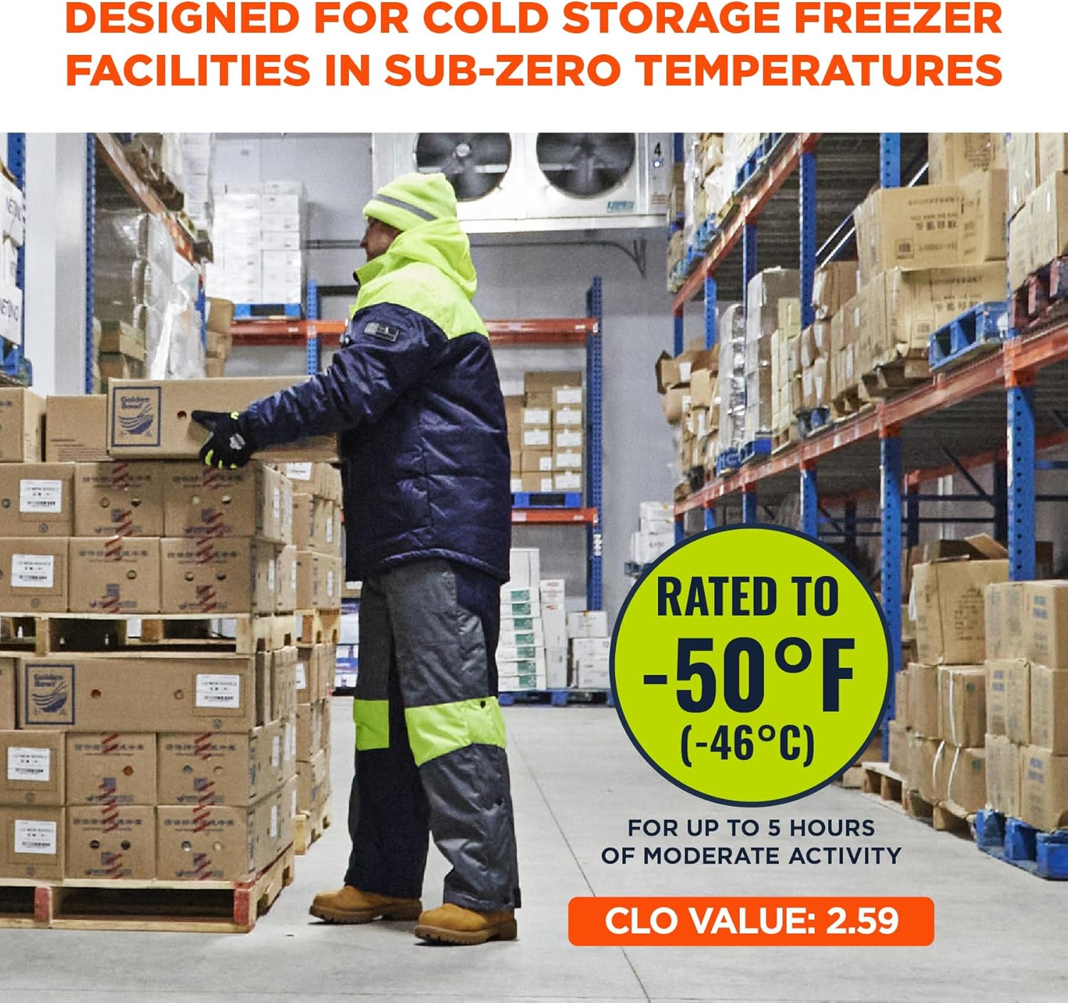 Insulated Freezer Jacket Cold Storage Work Safety Clothing