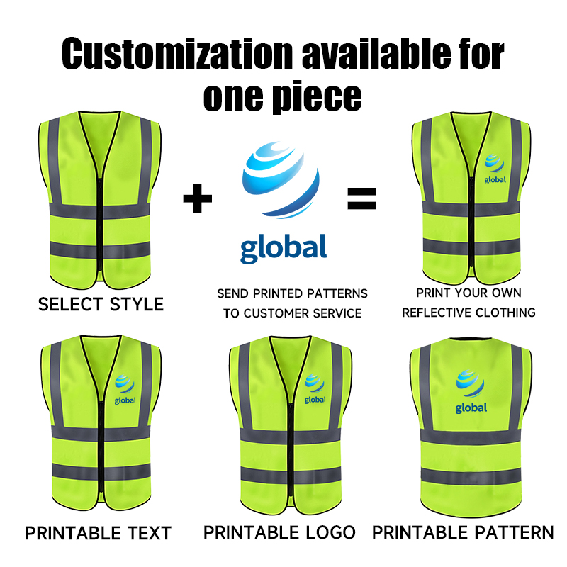 China Factory Custom Logo 120g Polyester Tricot Waterproof Breathable ANSI Class 2 High Visibility Reflective Safety Vest
