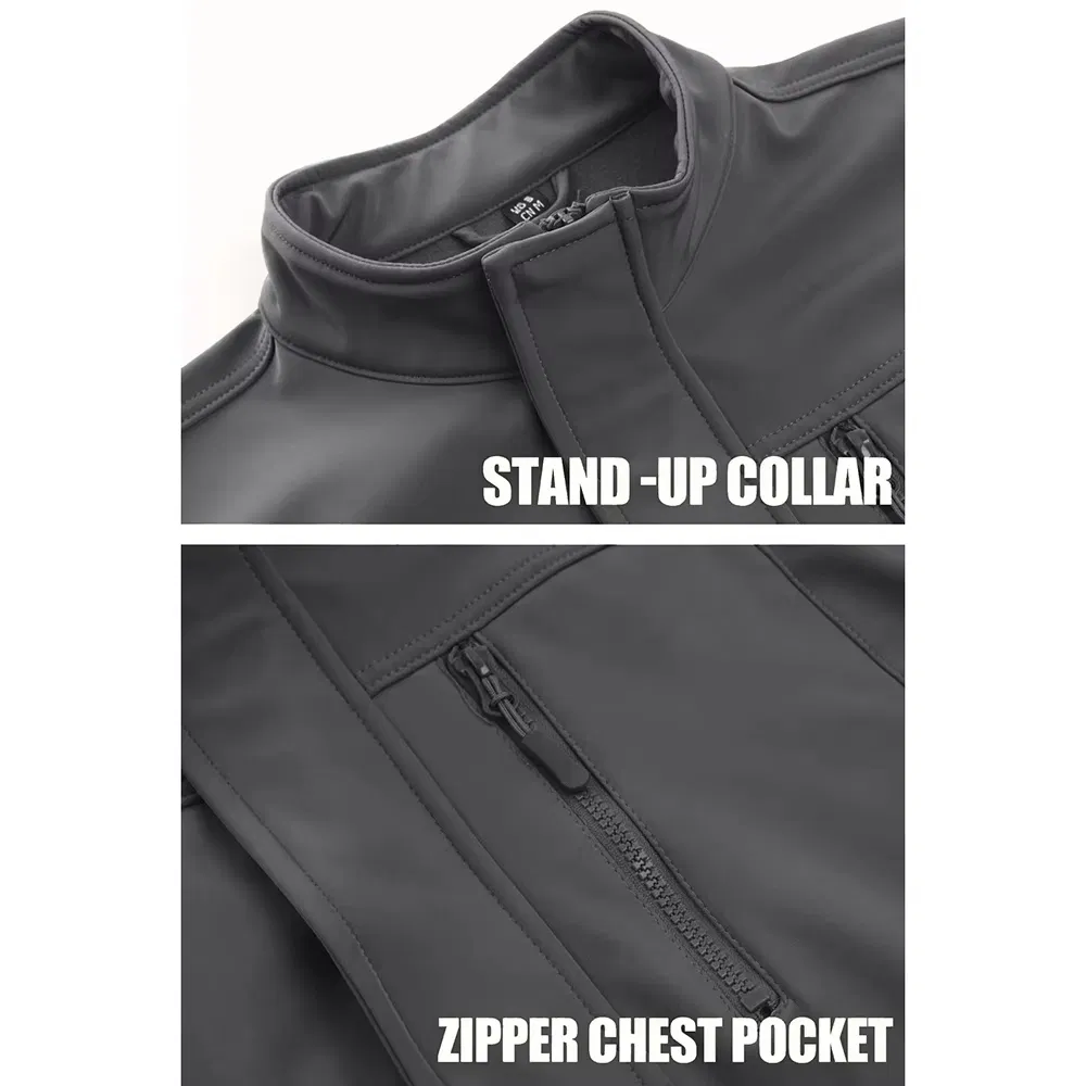 Men's Winter Softshell Jacket Stand Waterproof Breathable Quick Dry Eco-Friendly Casual Wear