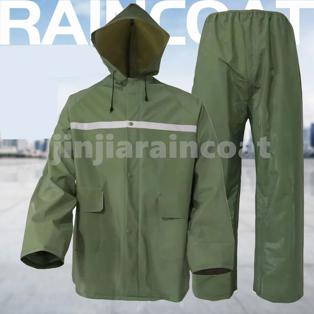Custom Fire Retardant Flame Resistant PVC Waterproof Raincoat Heavy Duty Rain Gear