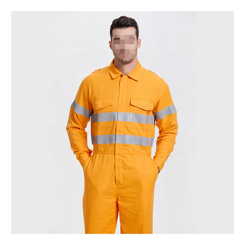 Reflective Flame-Retardant Anti-Static Miner Coverall | 99% Cotton &amp; 1% Conductive Fiber for Maximum Safety