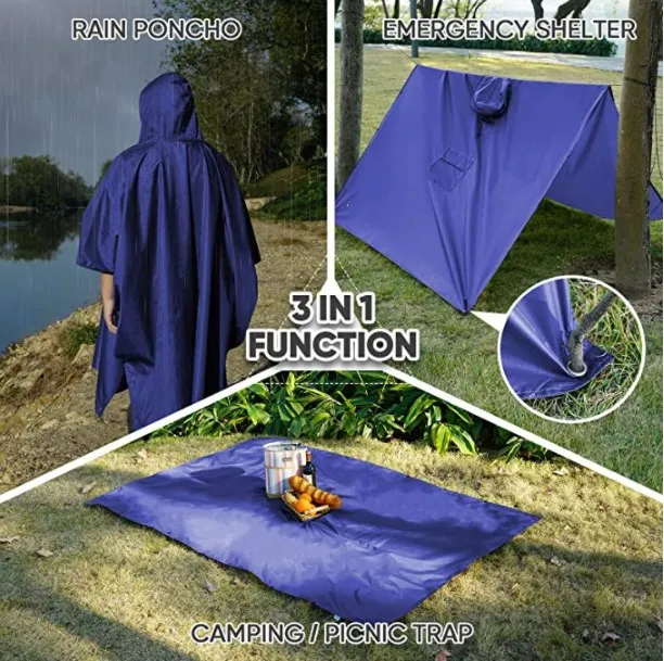 Wholesale High Quality Portable Emergency Poncho Raincoat Detail 5