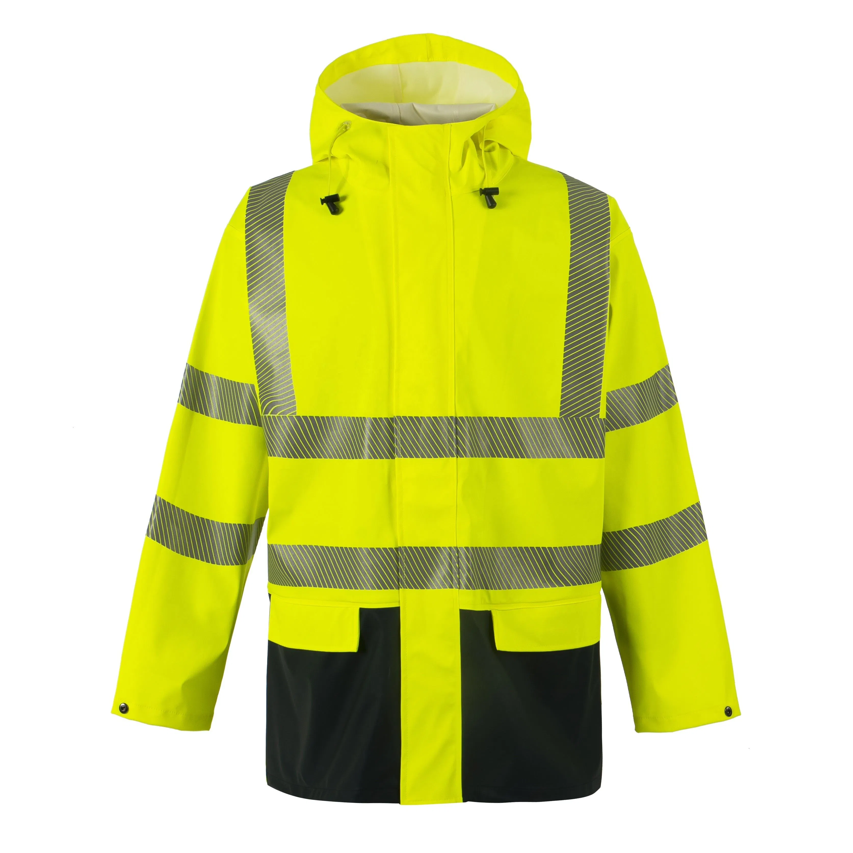 OEM Factory Fr Workwear Fluorescent Hi Vis Safety Reflective Rain Coat Waterproof Jacket