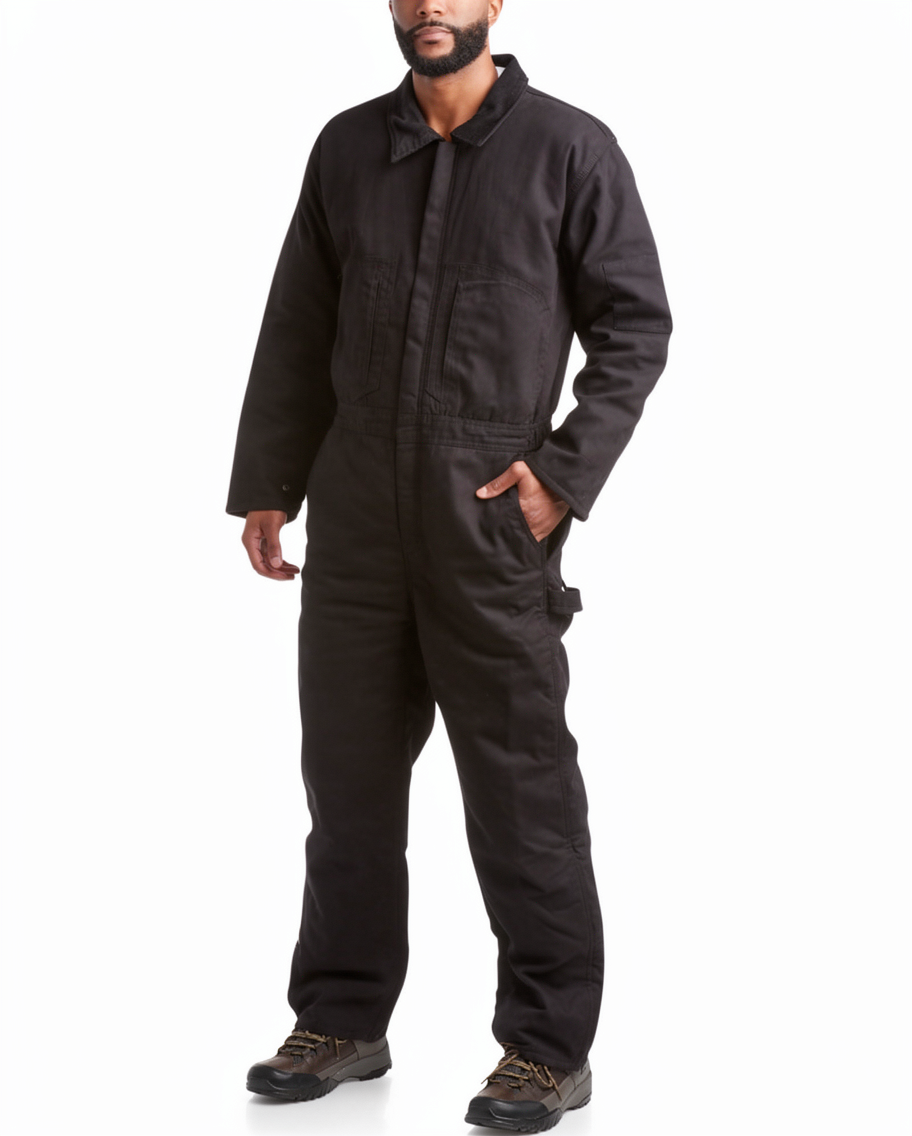 Mens Cotton Long-Sleeve Water-Resistant Work Coverall Jumpsuit Industrial Boiler Suit One-Piece Uniform In-Stock