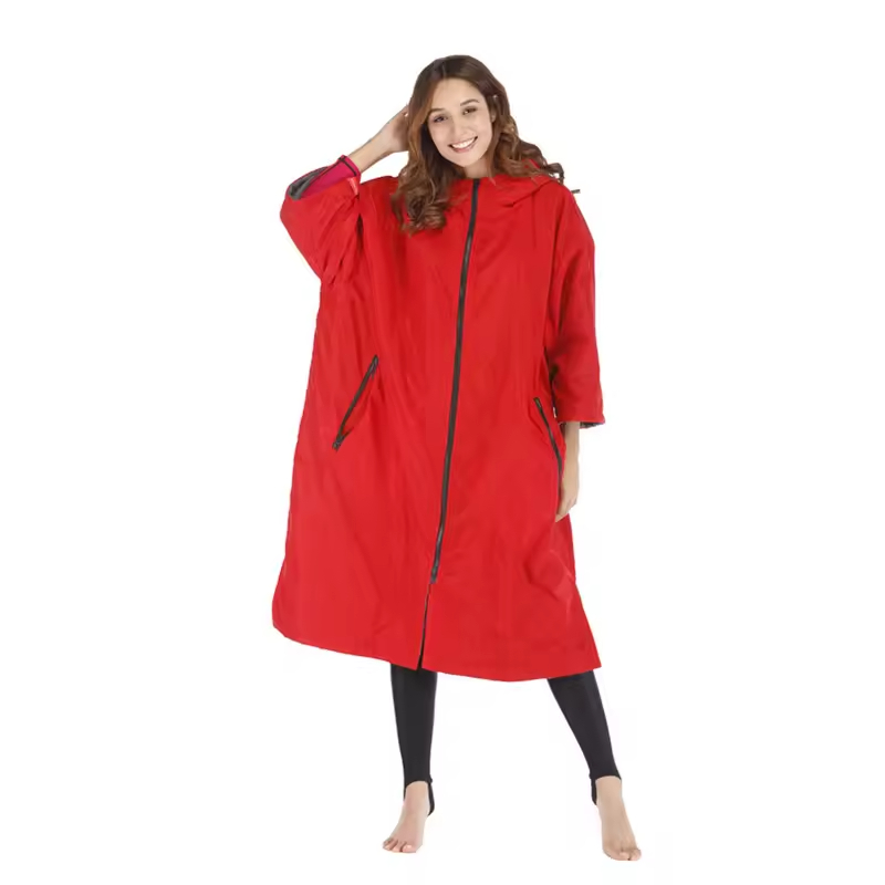 Quick Dry Surf Poncho Parka Warm Oversized Oxford Nylon Windproof Hood Waterproof Changing Robe for Sports All Seasons