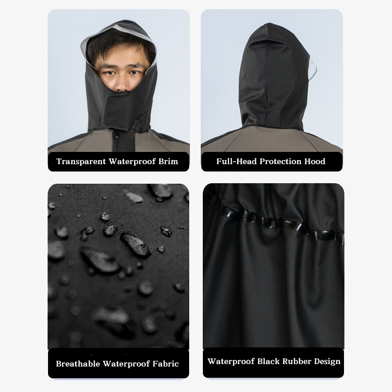 Tear Resistant Polyester Makes Reflective Strip Raincoat for Construction