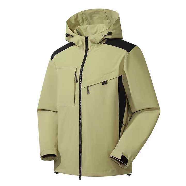 Wholesale Men's Customized 100% Polyester Rain Jacket Windproof And Breathable With Sporty Style OEM Logo For Outdoor Work